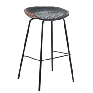 mobiliario-contract-taburete missouri metal similpiel cuero marron y negro 2